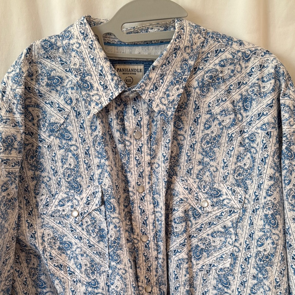 Panhandle Floral Stripe Snap Button Cowboy Shirt